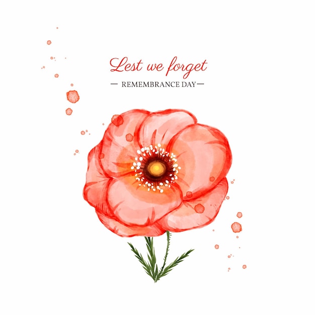 Free Vector watercolor remembrance day illustration