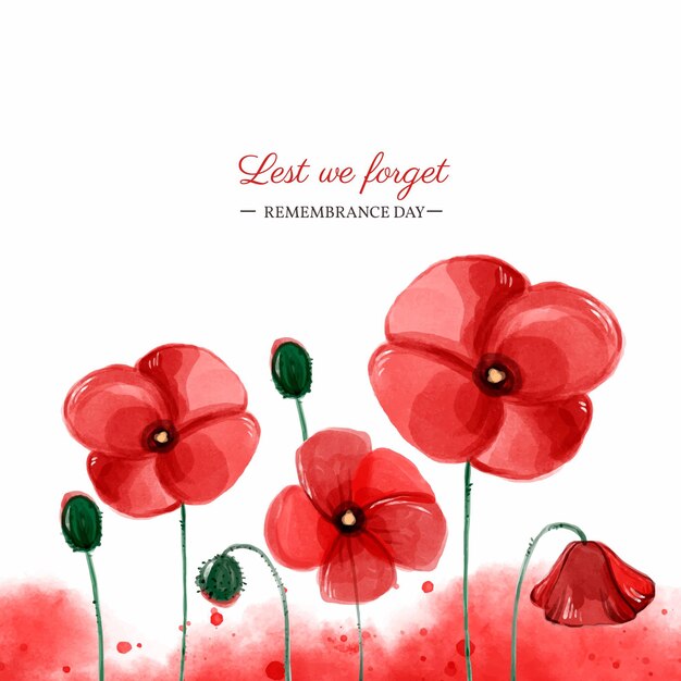 Watercolor remembrance day illustration