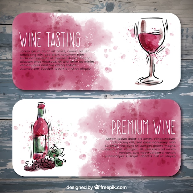 Free vector watercolor restaurant banners