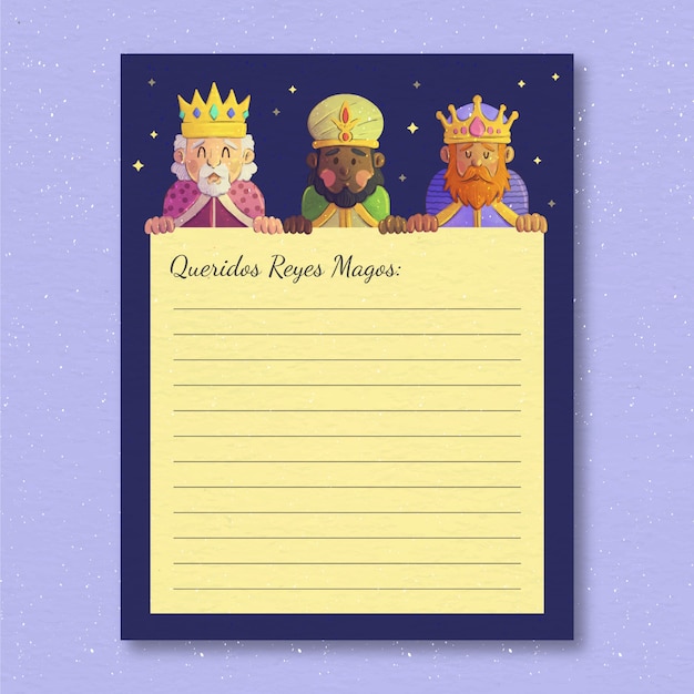 Письмо со списком желаний акварель reyes magos