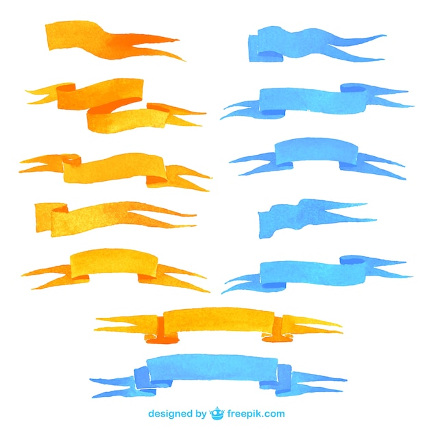 Free vector watercolor ribbons