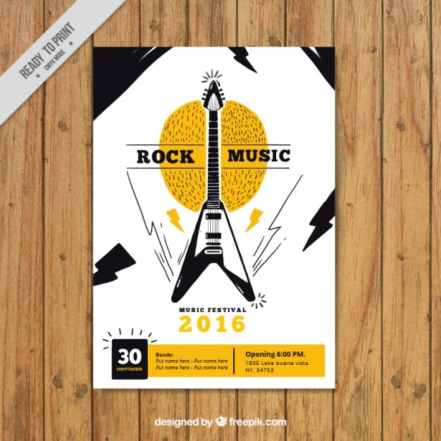 Acquerello musica rock party flyer