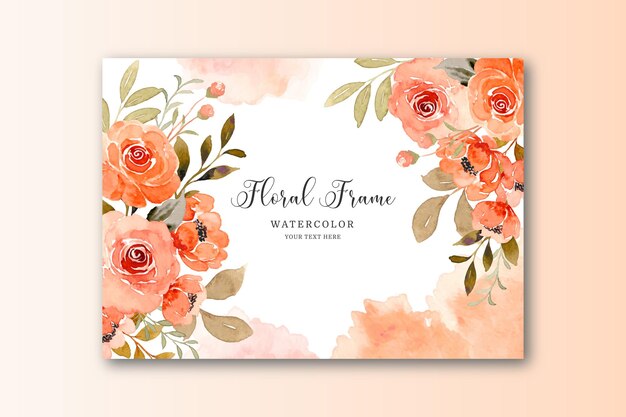 水彩バラの花カード