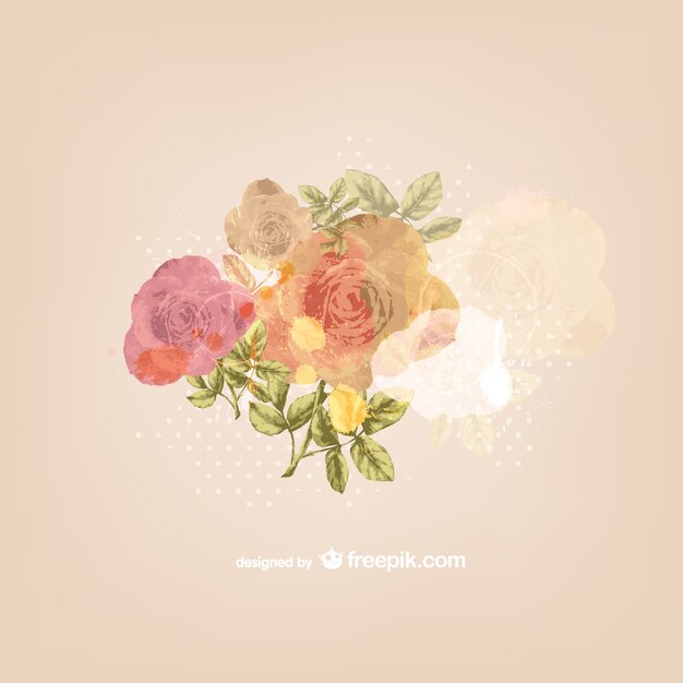 Watercolor roses background