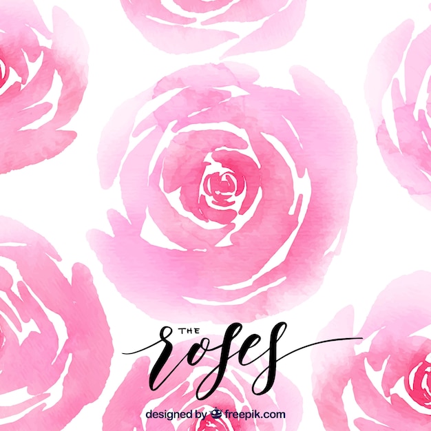 Watercolor roses background