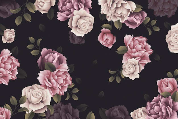 Watercolor roses wallpaper