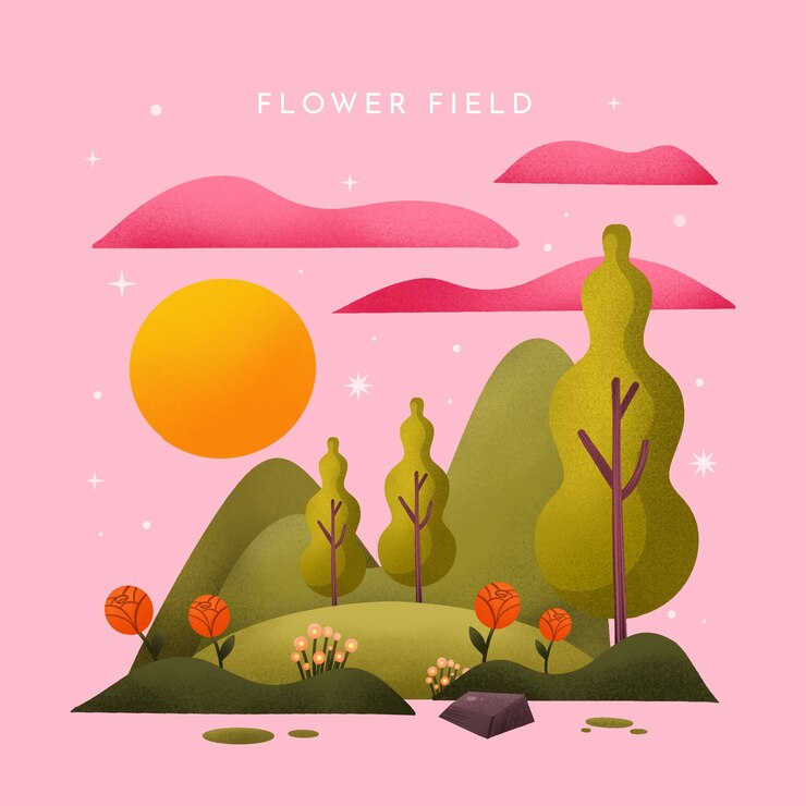 Free Vector watercolor rural landscape background