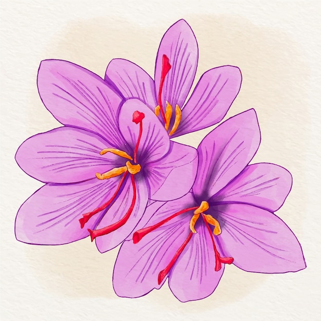 Free vector watercolor saffron illustration