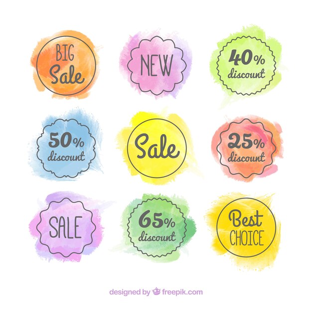 Watercolor sale badge collection