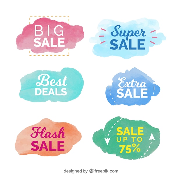 Watercolor sale label collection