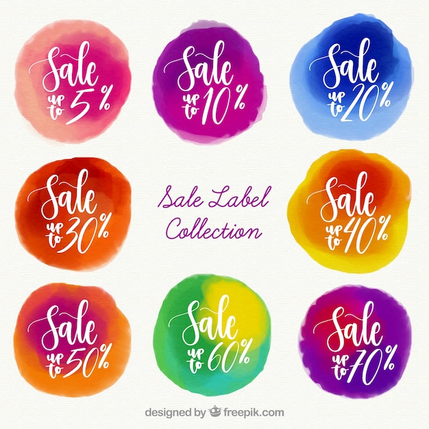 Free vector watercolor sale label collection