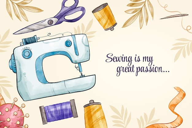 Free vector watercolor seamstress background