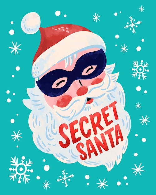 Watercolor secret santa illustration