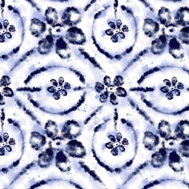 Modello shibori dell'acquerello