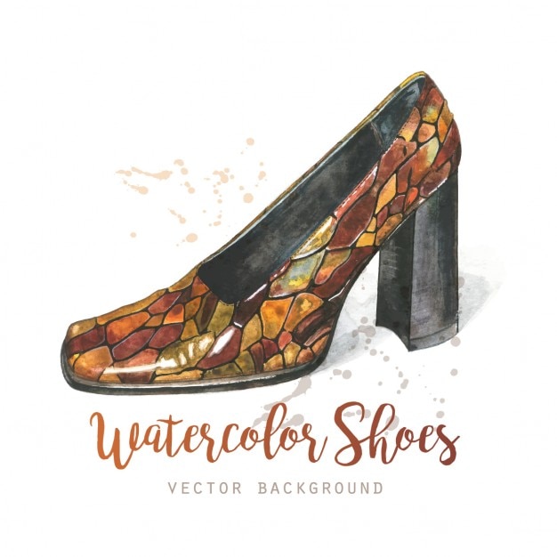 Watercolor shoes background