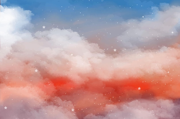 Free vector watercolor sky painting watercolor pastel sky background