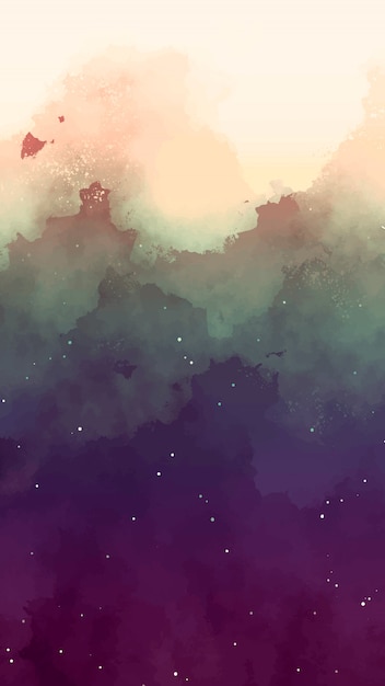 Free vector watercolor sky with stars background