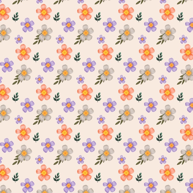 Free vector watercolor small flowers pattern design