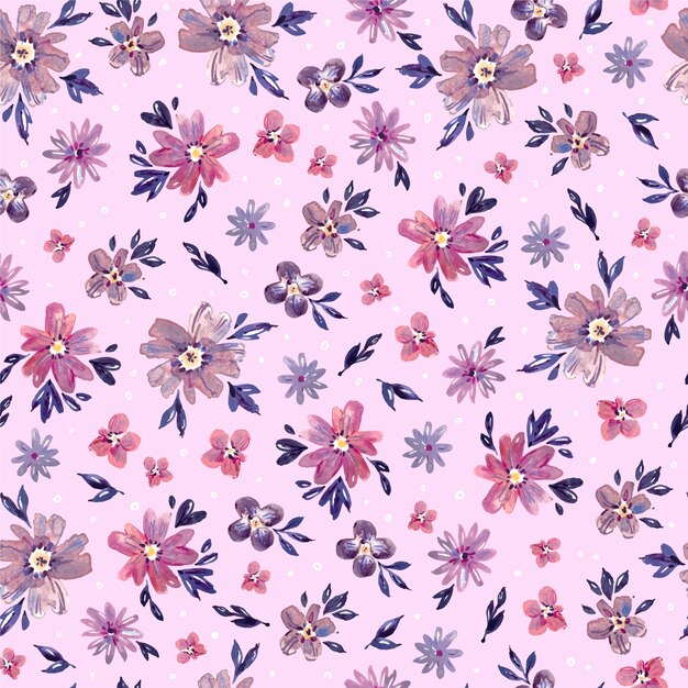 Watercolor small flowers pattern design