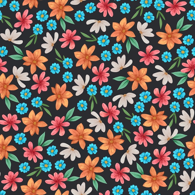 Free vector watercolor  small flowers pattern design