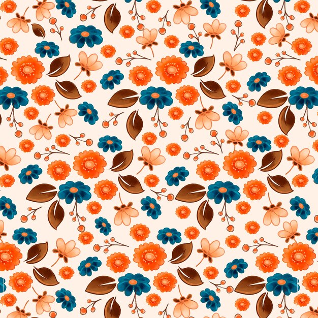 Watercolor small flowers pattern design