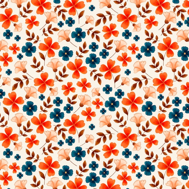 Watercolor small flowers pattern design