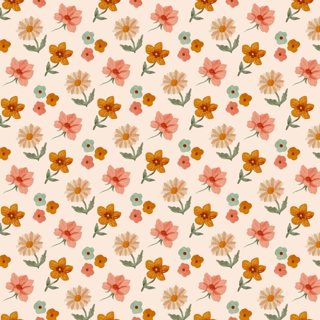 Free vector watercolor small flowers pattern