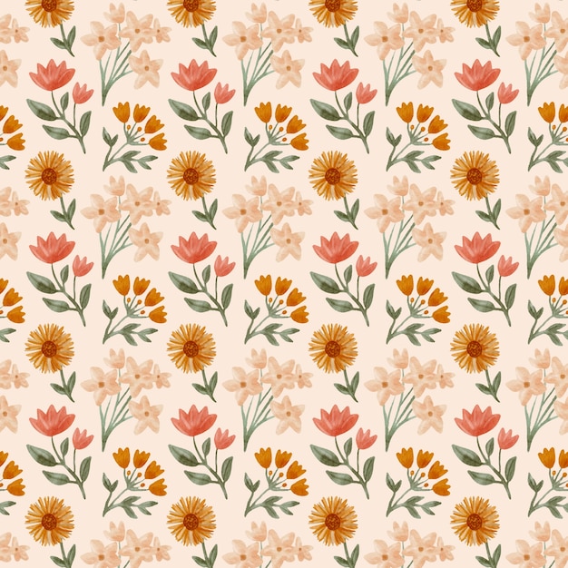 Free vector watercolor small flowers pattern