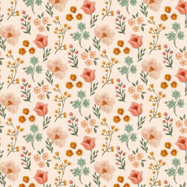 Free vector watercolor small flowers pattern