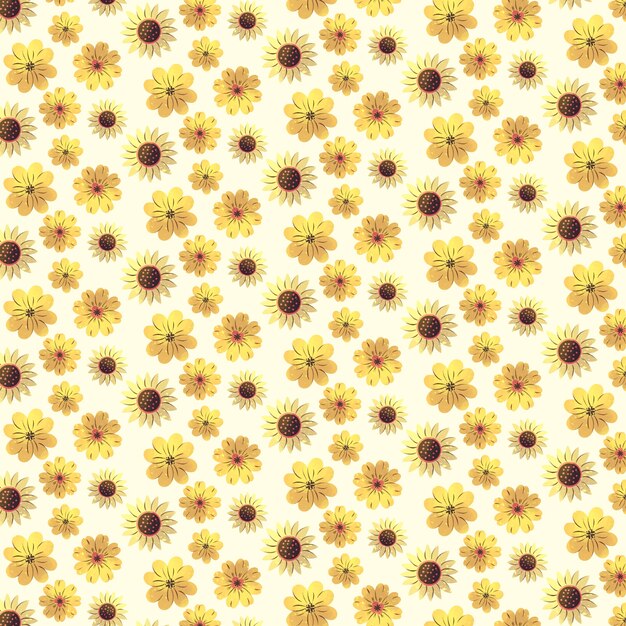 수채화 작은 꽃 패턴