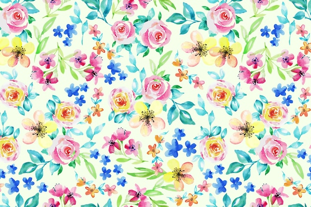 Free vector watercolor small flowers pattern