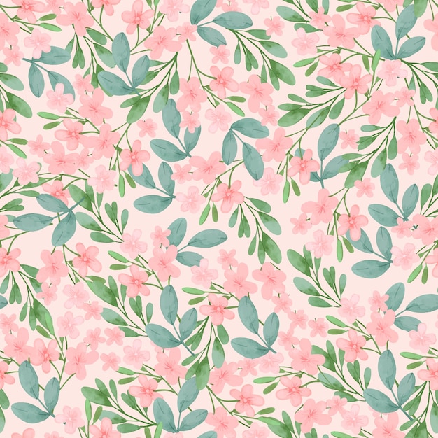 Free vector watercolor small flowers pattern