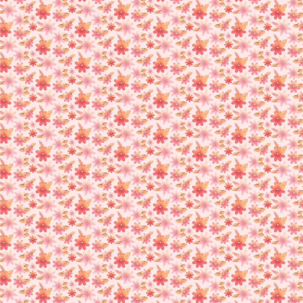 Free vector watercolor small pink flowers pattern