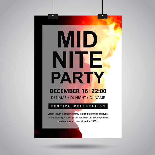 Watercolor Smoke Party Poster Designs