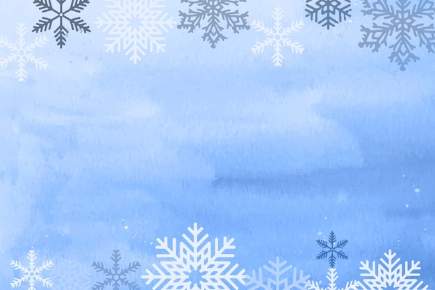 Watercolor snowflake border