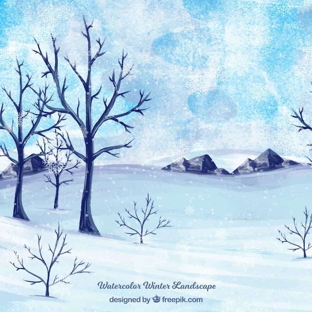 watercolor winter tree landscape 15736257 PNG