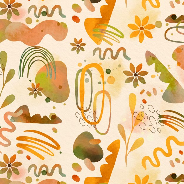 Watercolor soft earth tones pattern illustration