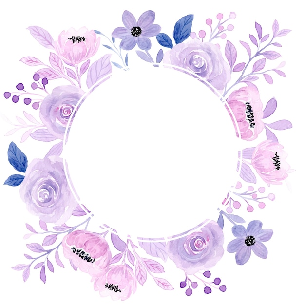 水彩の柔らかいピンクの花の花輪