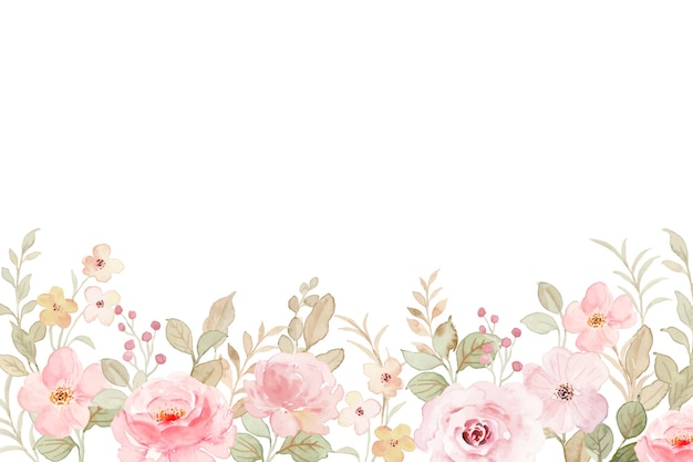 Акварель мягкий розовый цветочный сад фон
