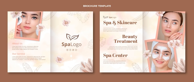 Watercolor spa brochure