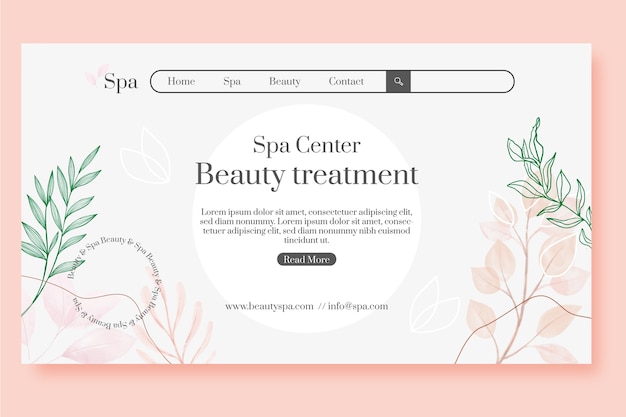 Free vector watercolor spa landing page