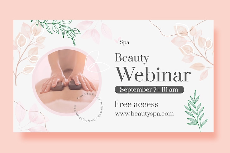 Free Vector watercolor spa webinar template