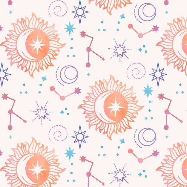 Free vector watercolor space pattern design