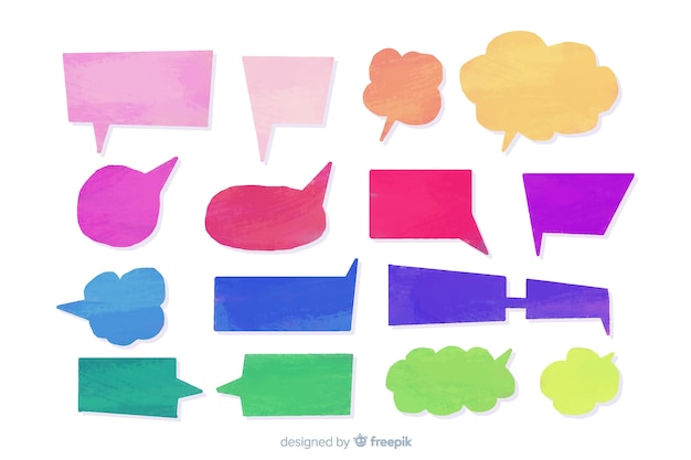 Watercolor speech balloons pack