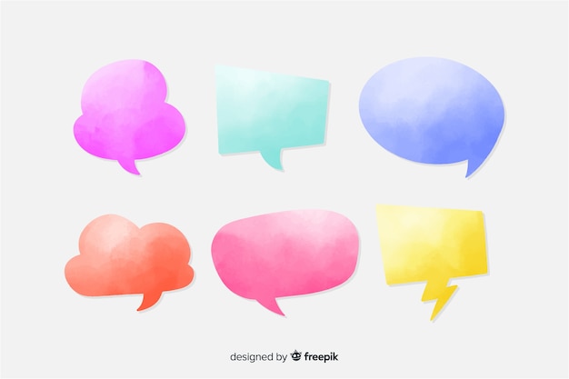 Watercolor speech bubble collection