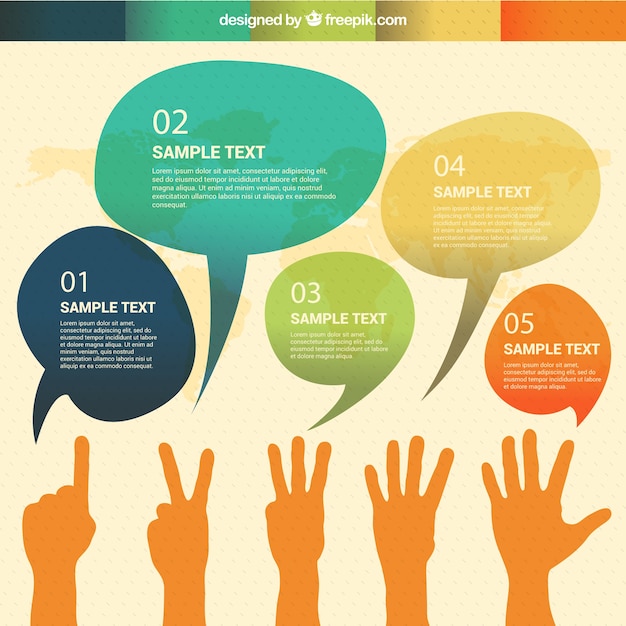 Watercolor speech bubbles infographic