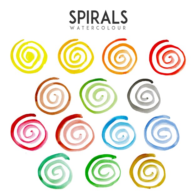 Watercolor spirals collection