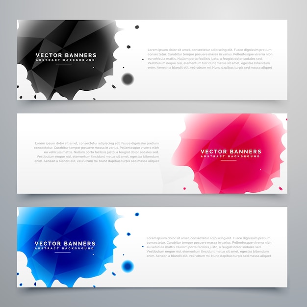 Free vector watercolor splash banners