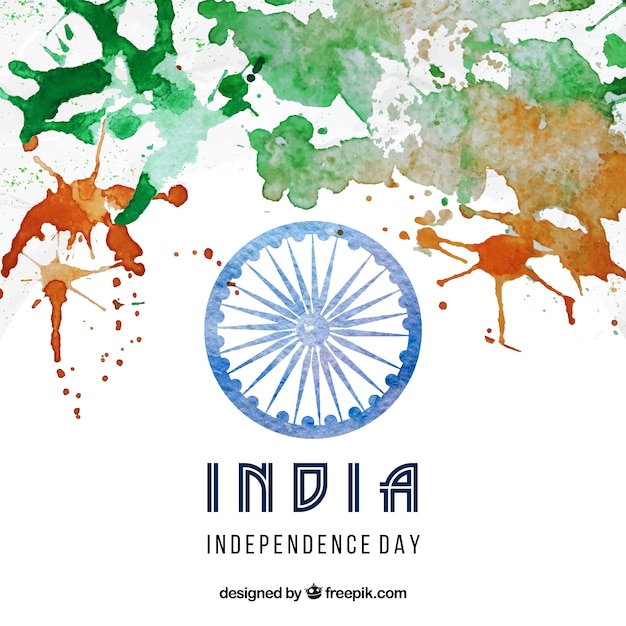 Watercolor splash India Independence Day background