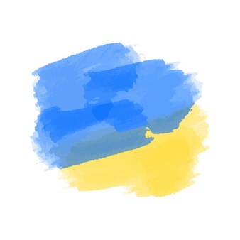 Акварельный всплеск украинский флаг векторная иллюстрация ручной работы